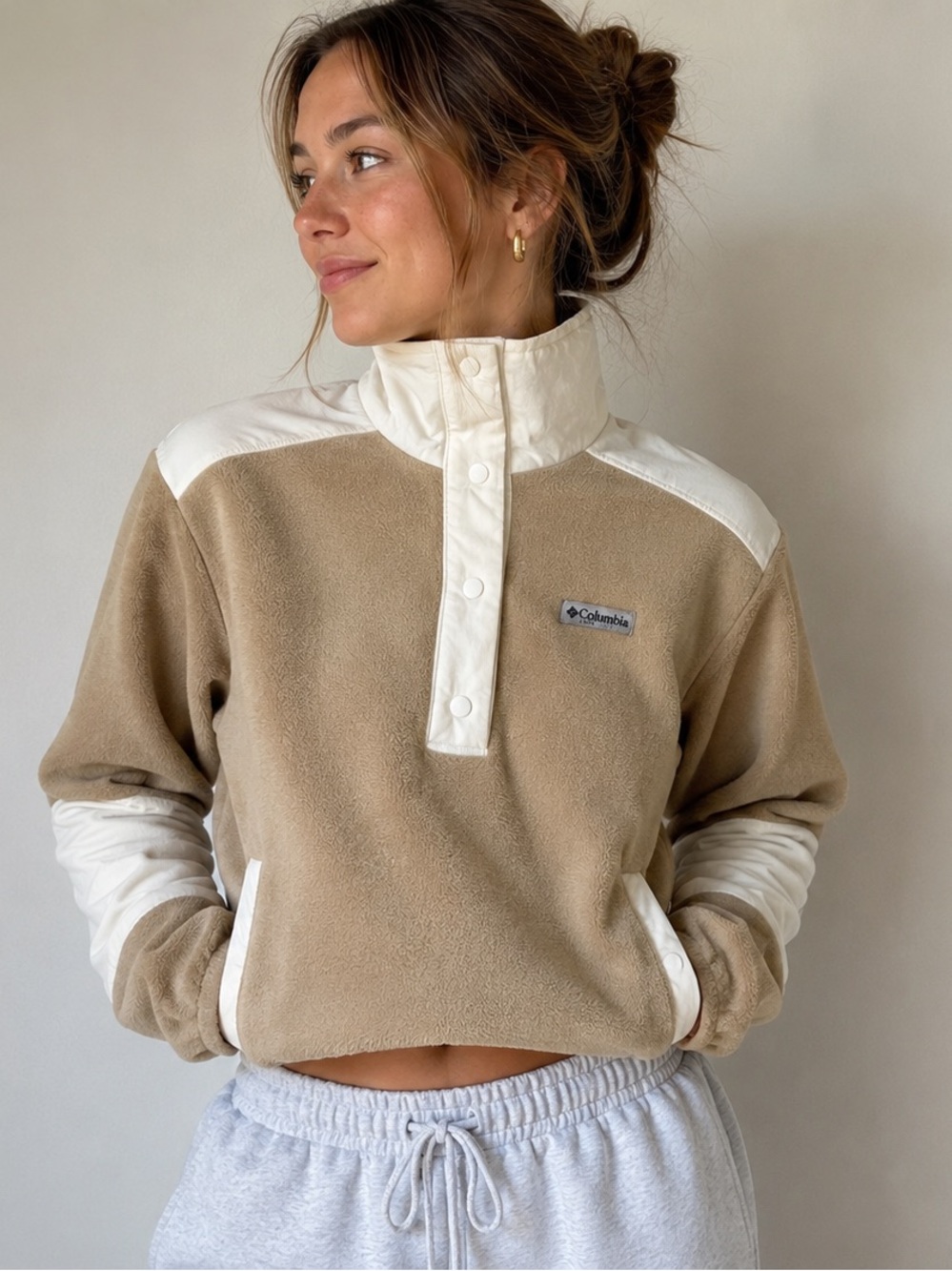 Columbia Benton Springs Crop Pullover Quarter Snap Fleece